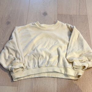 Kids Cream Crewneck Pullover Sweatshirt ( terry material)